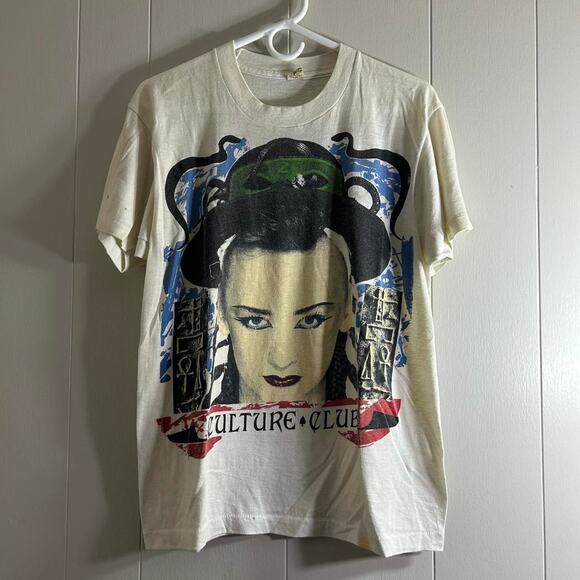 vintage 1984 CULTURE CLUB Boy George single stitch double sided tee shirt LARGE - Picture 2 of 8